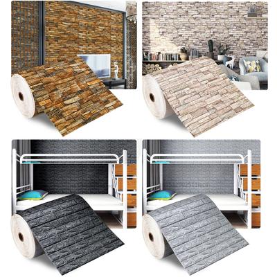 Painéis de Espuma de Tijolo 77x70cm Autocolantes de Parede 3D Autocolantes DIY Papel de Parede de Pedra Embossada Decoração de Casa Sala de Estar Decoração de Cozinha