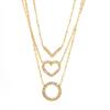 Exquisite Heart-Shaped 18K Gold-Plated Stainless Steel Necklace with Diamonds – Light Luxury Clavicle Chain