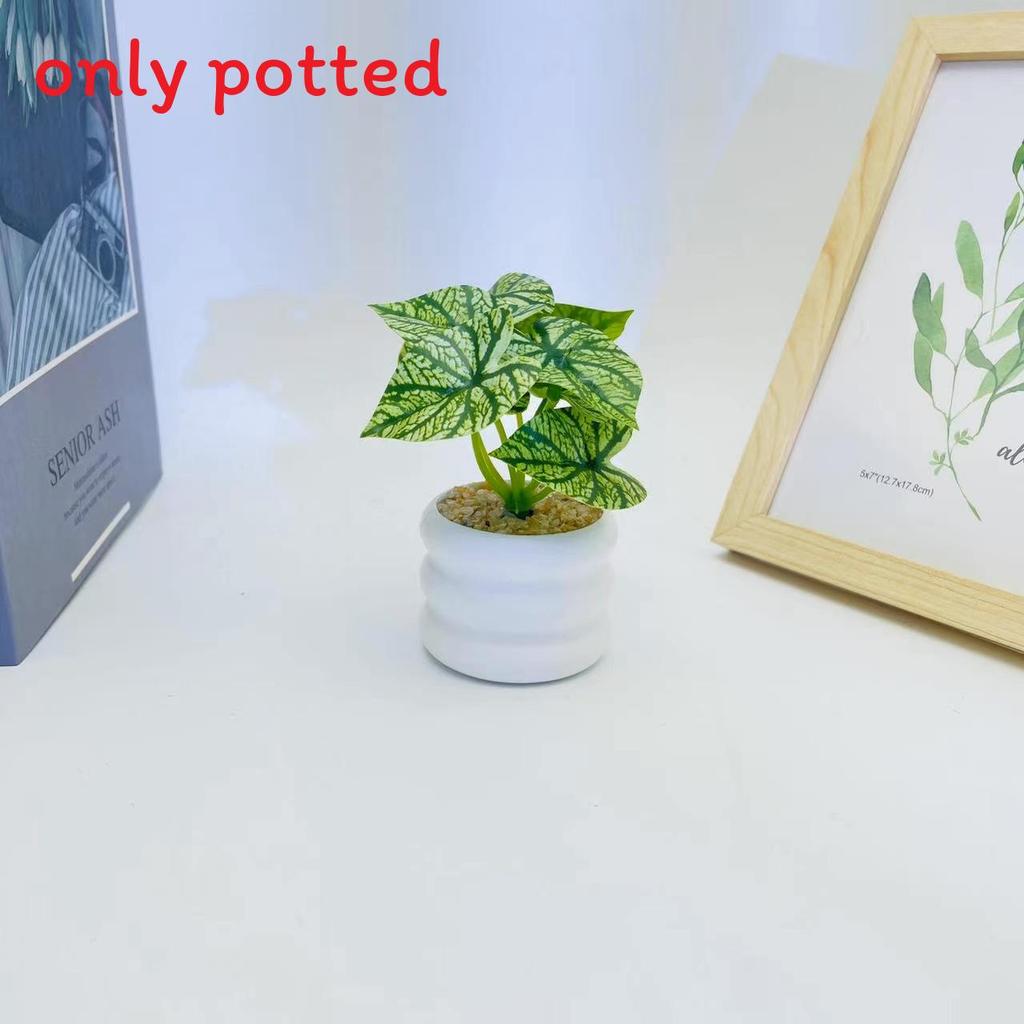 Simulation Leaves 8 Epipremnum Aureum Potted Artificial Plant Ornament Decor