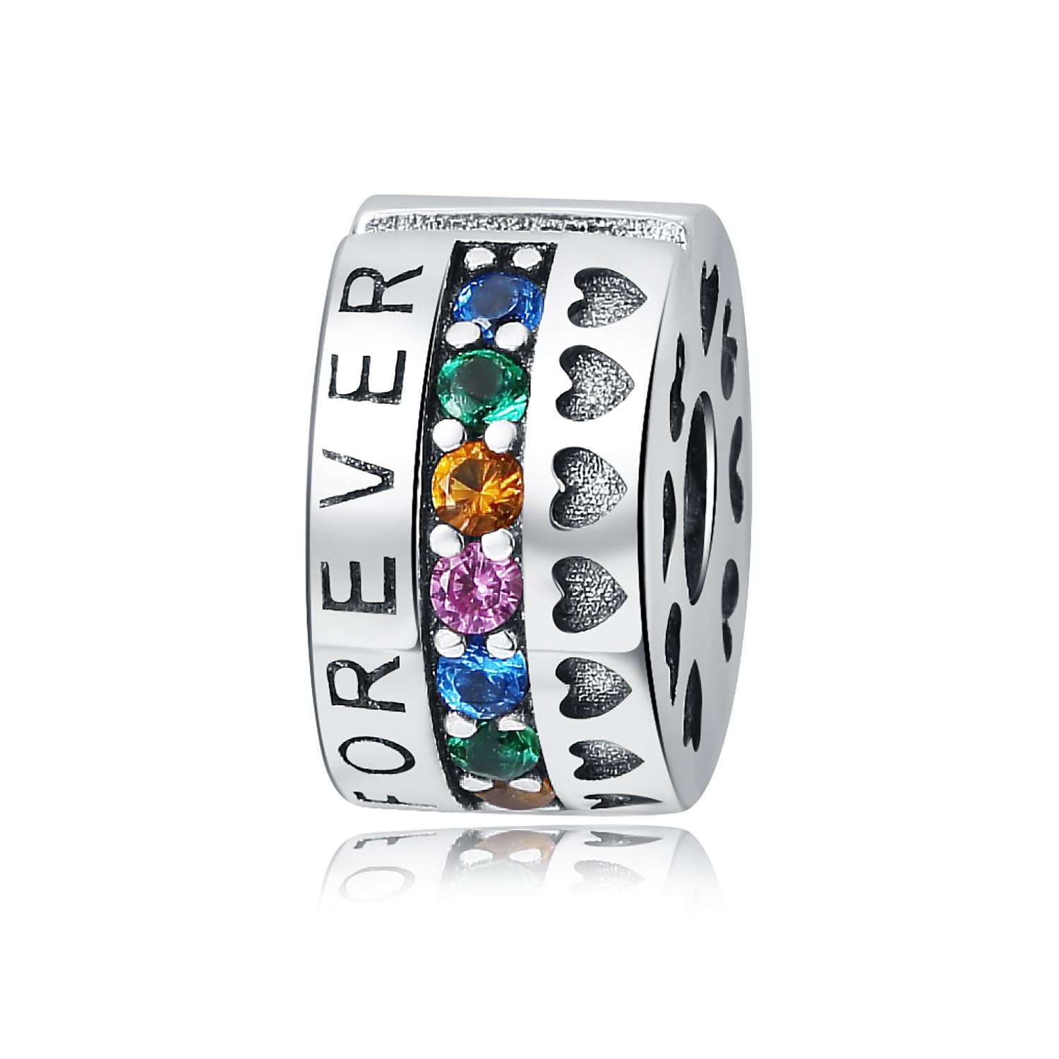 

Authentic copper Charm Bead Charms Luxury Colored Zircon Stone Fixed Clip Bead Charms Compatible With Bracelets Diy Women Making Delicate Gift