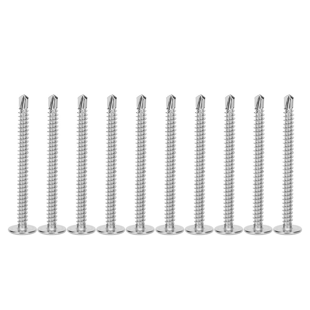 250Pcs Self Tapping Screws 410 Stainless Steel M4.2x50mm Crossed Screw AntiRust Corrosion Resistant