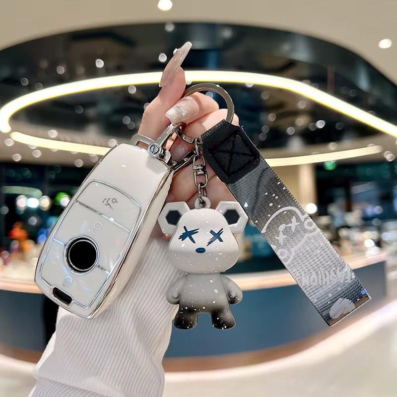 New Car Key Case Cover Shell Fob Keychain For Mercedes Benz A C E S Class W204 W205 W212 W213 W176 Glc Cla Amg W177  Accessories