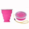 Portable Silicone Retractable Folding Cup With Lid Telescopic Collapsible Drinking Cup Outdoor Coffee Cups Kitchen Bar Supplies