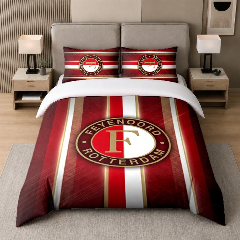 3Pcs Bedding SetFeyenoord Soft Bed Sheet and Two Pillowcases Home Bedroom Decor