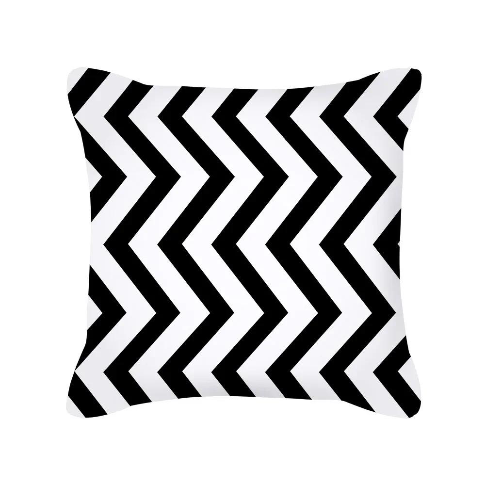 Kissenbezug schwarz und weiß, Kissenbezug mit geometrischem Druck, Moderner und schlichter Stil, Heimdekoration, für Sofa