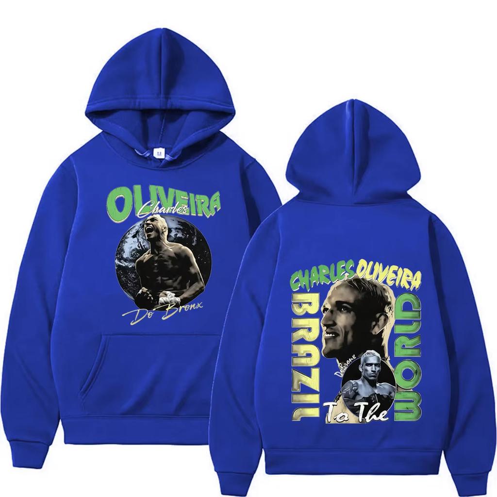 Charles Oliveira Do Bronx 2026 New Graphic Mens Women Hoodie 90s Oversized Retro Loose Casual Soft Cotton Sweatshirt
