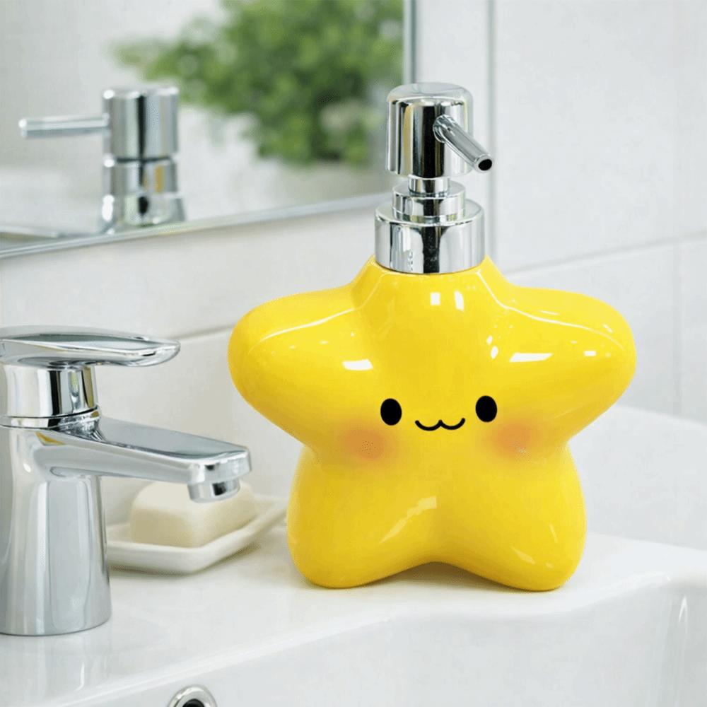 Star Shaped Foaming Soap Dispenser 400ML Ceramic Star Lotion Bottle  Bathroom Accessories