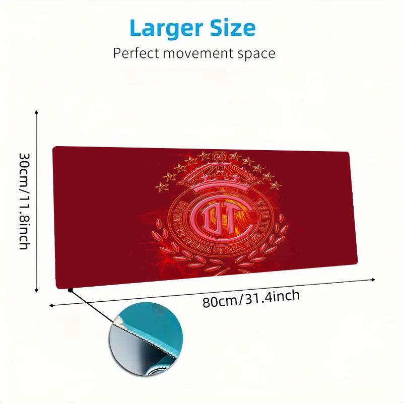 Toluca FC Mouse Pad, Large Gaming Desk Mat, Non-slip XXL Mousepad for Laptop & Tablet, Mini PC Playmat with Stitched Edges