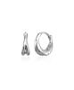 Akarki 925 Silver Riven Cross One-Touch Ring Earrings