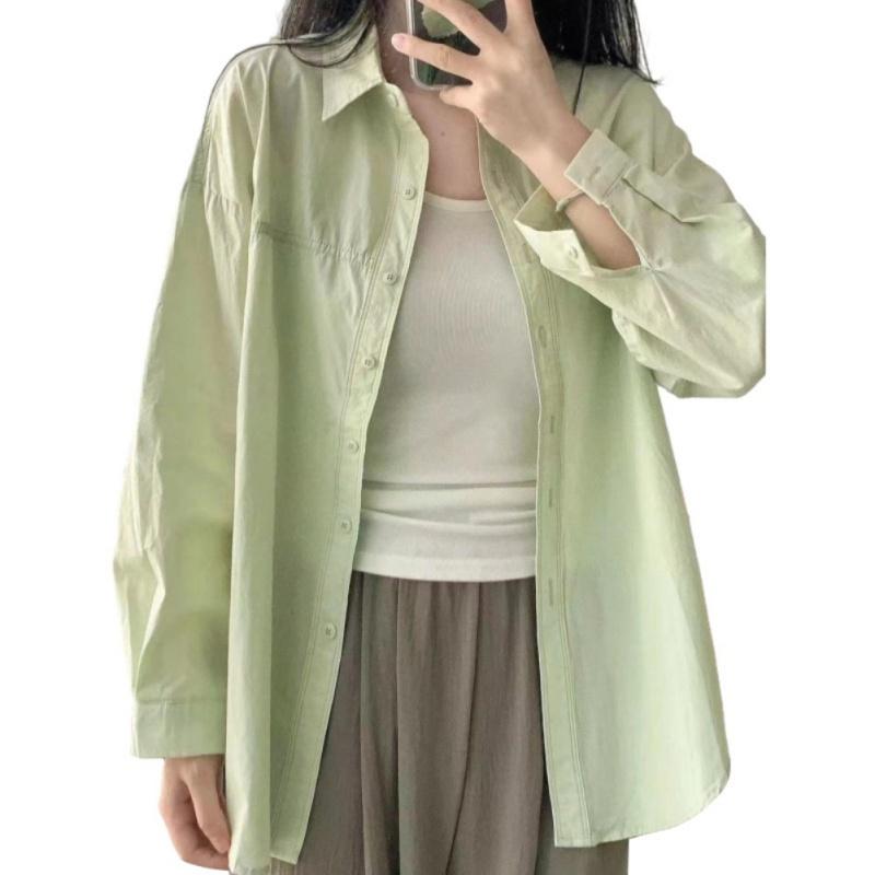 

Women s Loose Long Sleeved Shirt Casual Lapel Button Shirt S