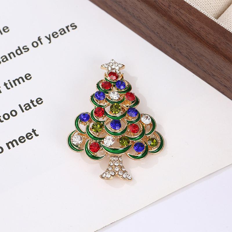 Christmas Tree Brooches For Women Unisex Plant Pins Multi-Color Available Holiday Party Accessories Gifts