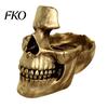 Cool Skull Gift Idea Resin Multifunctional Storage Tray, Gothic Eyeglasses Holder Jewelry Organizer for Creative Sculpture Keys Coins Trinkets,