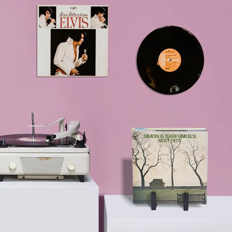 Metal Vinyl Black Records Holder Desktop Display Stand Storage Shelf Home Office Display For Vinyl Record Supplies