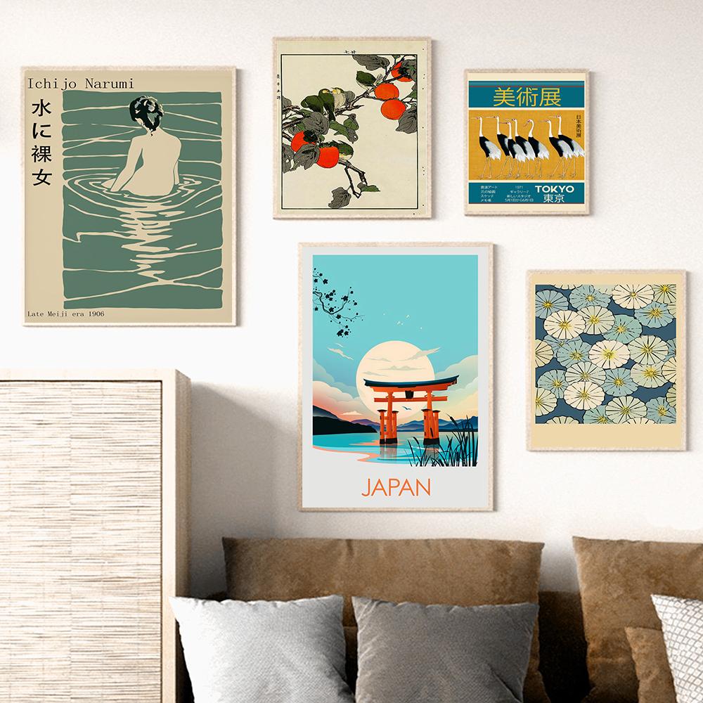 Katsushika Hokusai Vintage Poster Japanese Travel Art Print Yayoi Retro Canvas Painting Wall Picture For Living Room Home Decor