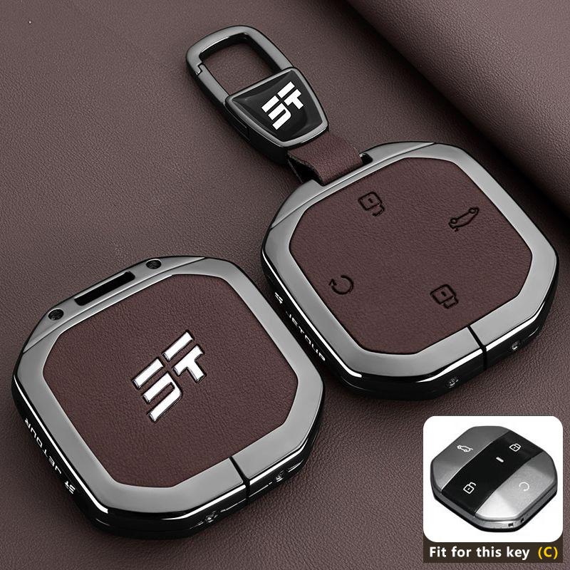 Zinc Alloy Key Fob for Jetour Freedom Shanhai T1 Traveller 2024 2025+ Remote Case Cover Shell Keychain Holder Car Accessories