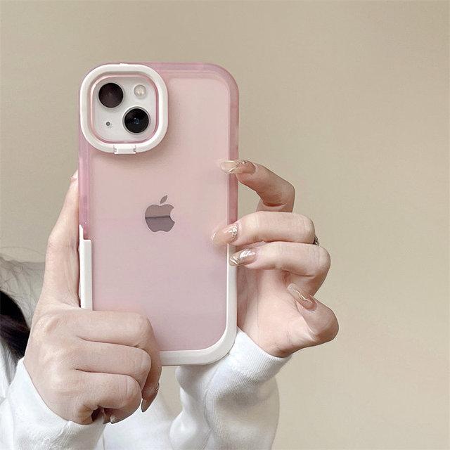 Shockproof Clear Kickstand Phone Case For Iphone 14 Pro Max 13 12 11 Pro Max 14 Plus Lens Protection Silicone Bumper Back Cover