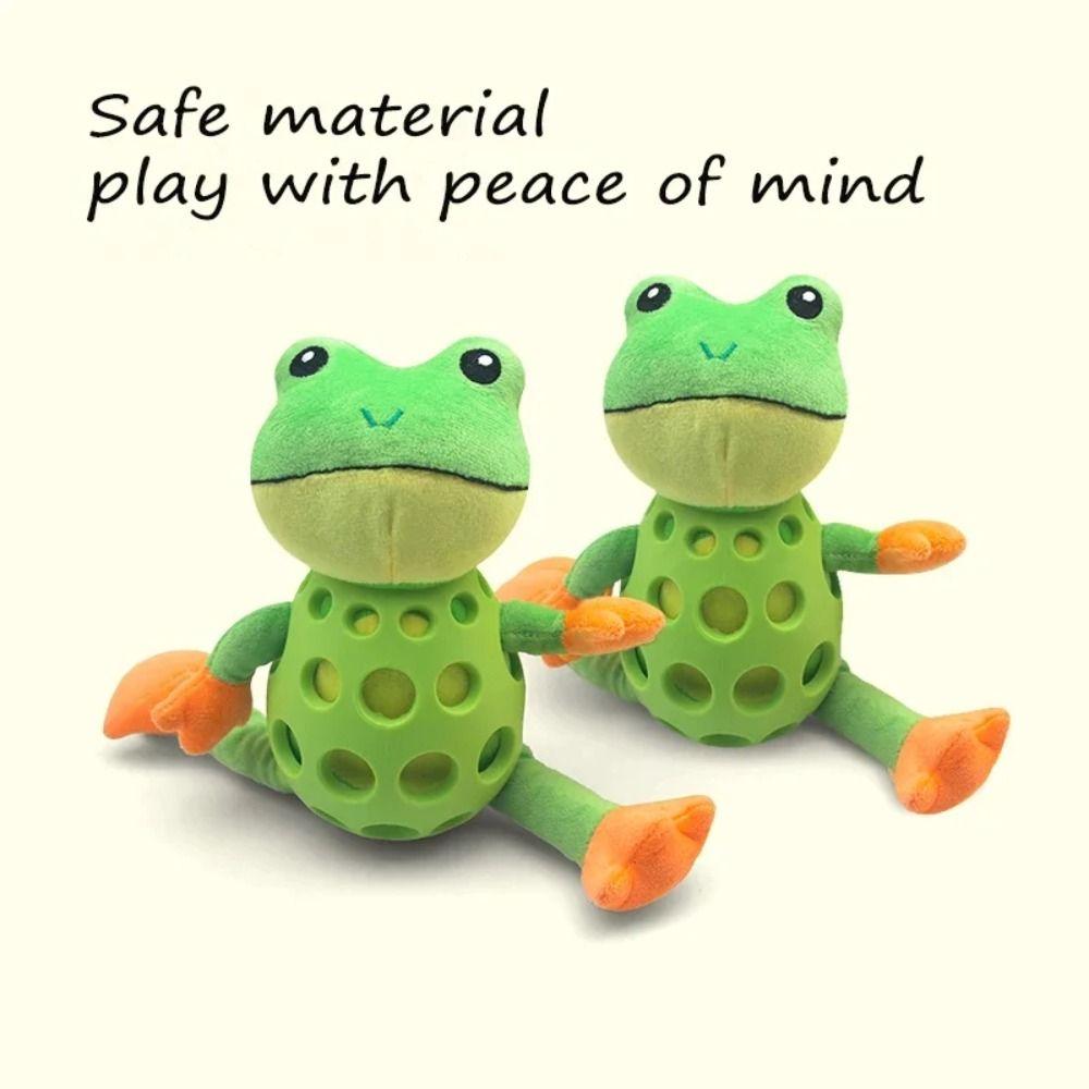 TPR Armor Plating Plush Frog Dog Toy Cartoon Frog Shape Dog Boredom Companion Toy  Park Activities