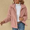 Women's Fashionable Solid-color Lapel Plush Coat