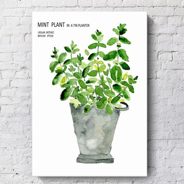 Anemone Bouquet Orchild Plant Mint Living Room Decoration Canvas Painting Flower Hotel Storefront Home Decoration Posters