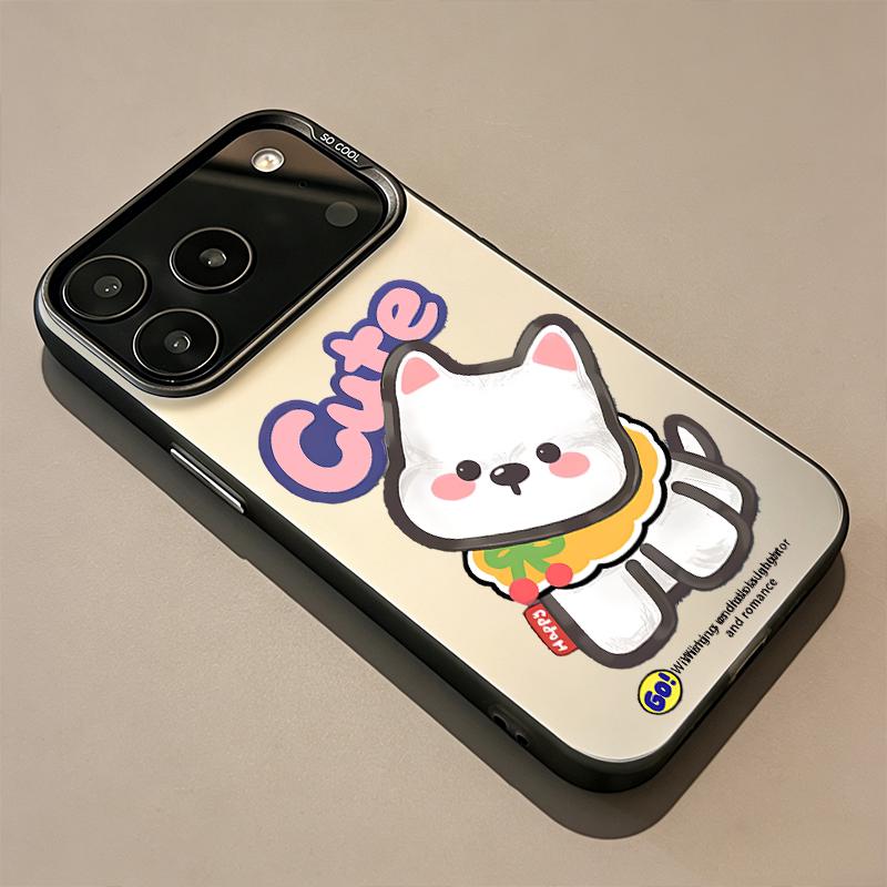 

Cute West Highland Dog Cartoon Matte Phone Case, Kawaii Aesthetic Shockproof Soft Protective Cover for iPhone iPhone 13 PRO MAX чёрный