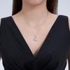 Elegant Double Halo Round Moissanite Circle Pendant Necklace S925 Silver VVS Round Brilliant GRA Certified Delicate Necklace