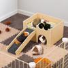 Premium Wooden Guinea Pig House | 2-Level Small Animal Hideout with Stairs | Quick Assembly for Hamsters/Rabbits/Chinchillas