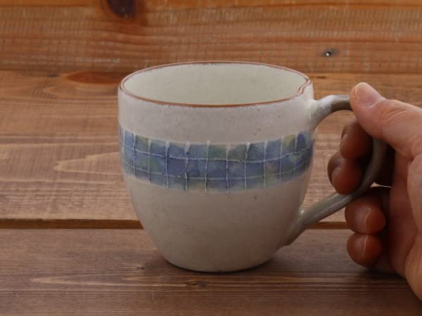 Tableware East Mug, Mosaic, Hand-Painted Ichinen, Blue-Green, tz-003-01
