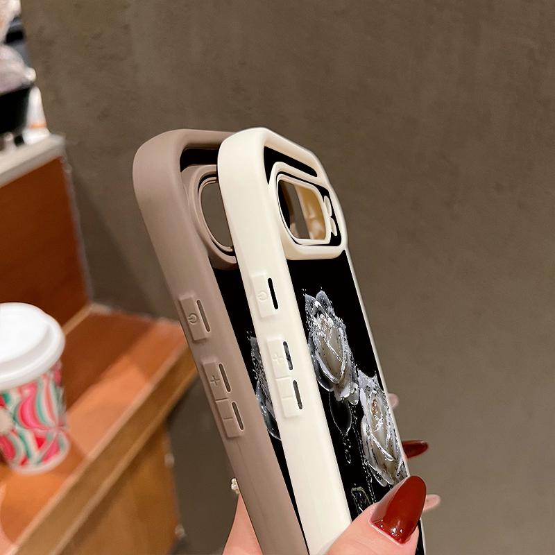 Black Rose Lotus Flower Pattern Phone Case For Google Pixel 8 7 Pro 8A 9 Pro XL Candy Color Soft TPU Silicone Shockproof Cover For Pixel 9 8 7 Pro