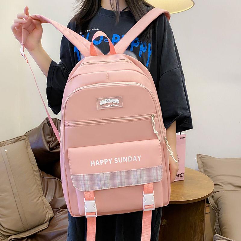 4 Pcs Large Capacity Versatile Nylon Cloth Backpack for Junior High School Students Bag Elementary School Students, Fresh and Versatile Backpacks