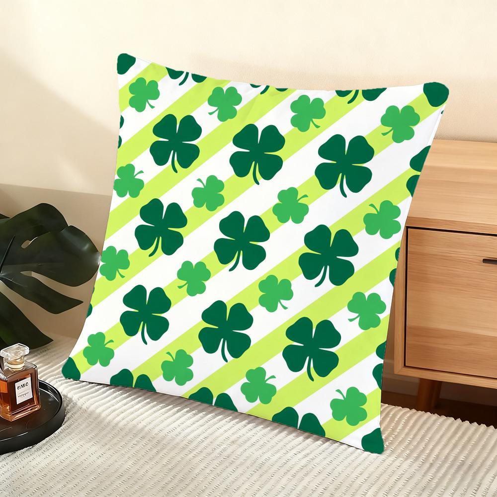 St. Patrick'S Day Gift Cushion Cover Soft Short Plush Pillow Cover Smooth Cozy Texture Aesthetic Cushion Case Home Decor