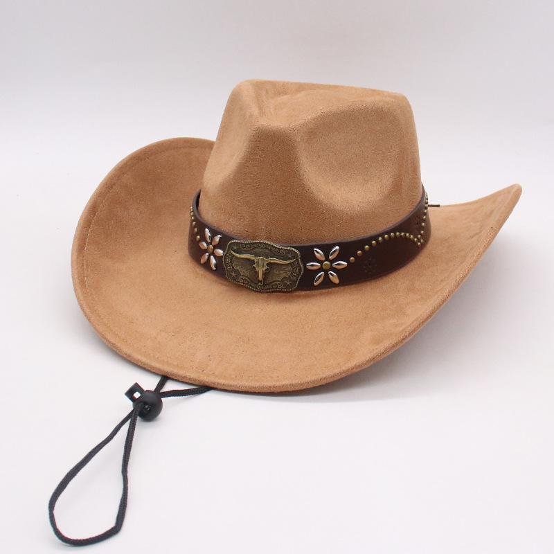 Minority Men'S And Women'S Jazz Hats, European, American And British Style New Woolen Top Hats, Western Denim Middle Edge Curl Top Hats
