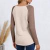 Damen Color-Blocked Casual Fashion Langarm-Pullover