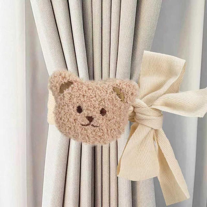 1/2pcs Cartoon Bear Curtain Binding Strap Tie Hanging Buckle Tie Kids Room Curtain Tie Rope Home Decoration