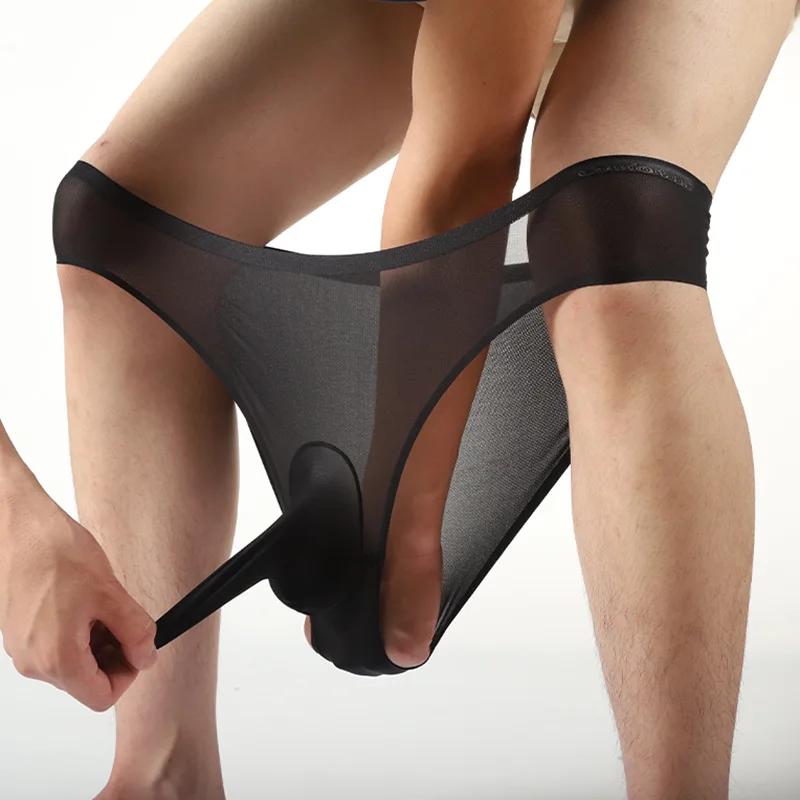 Herren Sexy Unterwäsche Offen/Schließbar Jj Penis Hülle Nahtlose Unterhosen Erotische Lingerie Gay String Sissy Panties Schnelltrocknende Slips