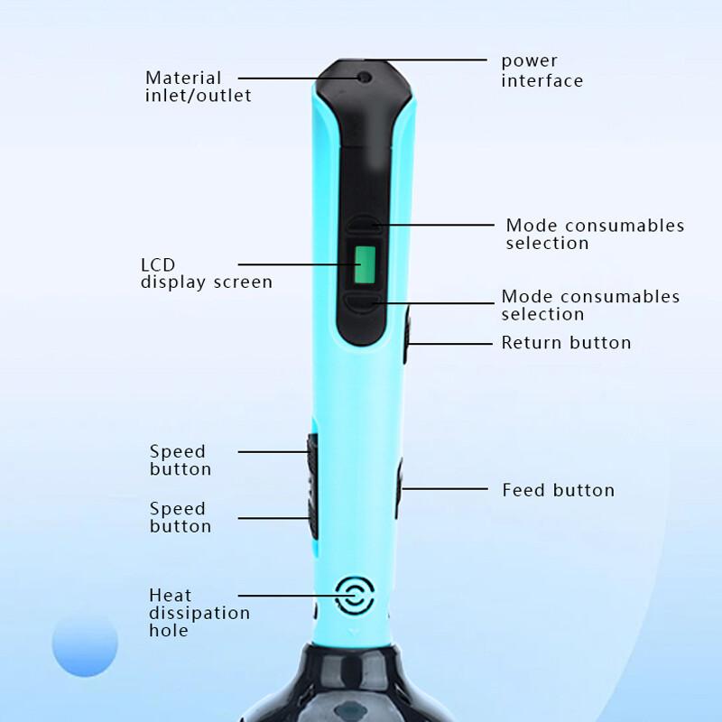 Kids 3D Printing Pen LCD Display Screen 1.75mm ABS/PLA DIY Drawing Pen Gift New