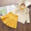 Baby Girl Clothes Set Sweet Outfits Autumn Winter Kids Girls Long Sleeve Knitted Embroidery Sweater + Skirt 2pcs Set