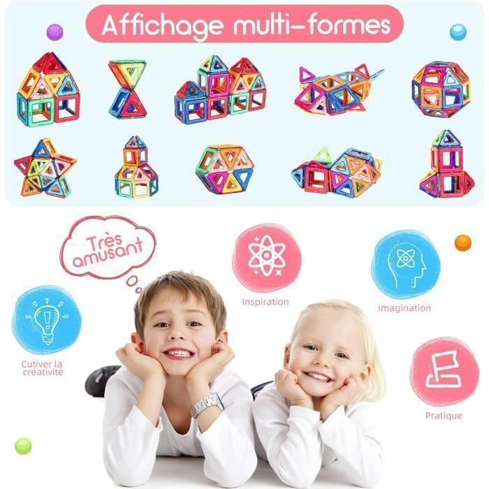 Jeux de construction - GENOSSEN - 50 Pièces - Blocs magnétiques - Éducatif - Multicolore