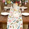 Happy Easter Egg Table Runner Easter Spring Decorations For Tables Indoor Home Party Decor