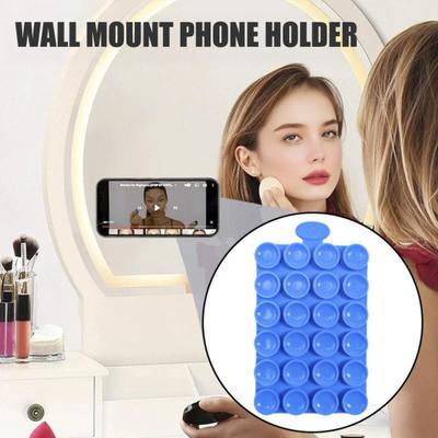 2Pcs Silicone Phone Holder 24-Suction Cup Grips for Hands-Free Viewing Sticky Gel Pad for Desk And Car Dash