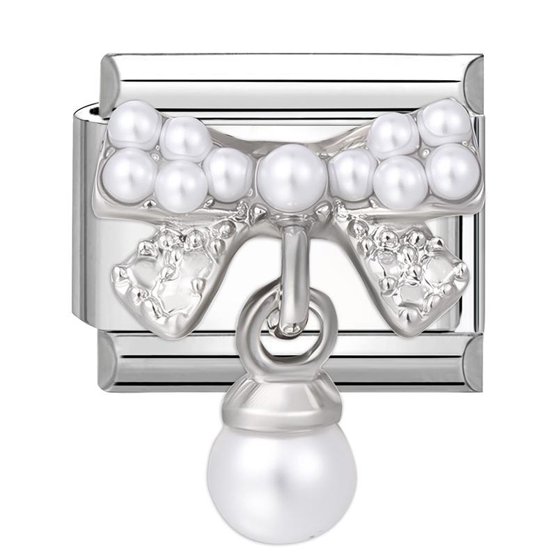 Women Zircon Heart Butterfly Moon Star Bow Pearl Pendant Italian Charm Links Fit 9mm Stainless Steel Bracelet DIY Making Gifts