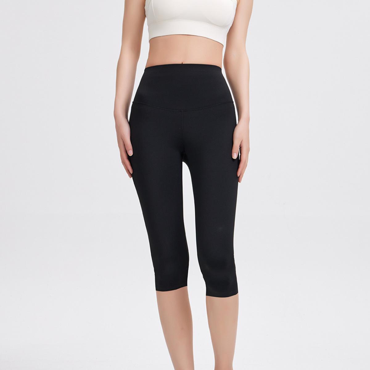 

Женские утягивающие штаны для йоги Black Shark с высокой талией и контролем живота, утягивающие ягодицы - дышащие, защищающие от воздействия окружающей среды, облегающие Medium (100-125 lbs)