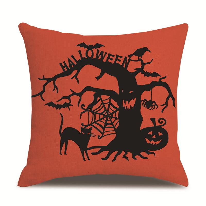 Halloween Linen Pillow Cover Printed Pillow Cover