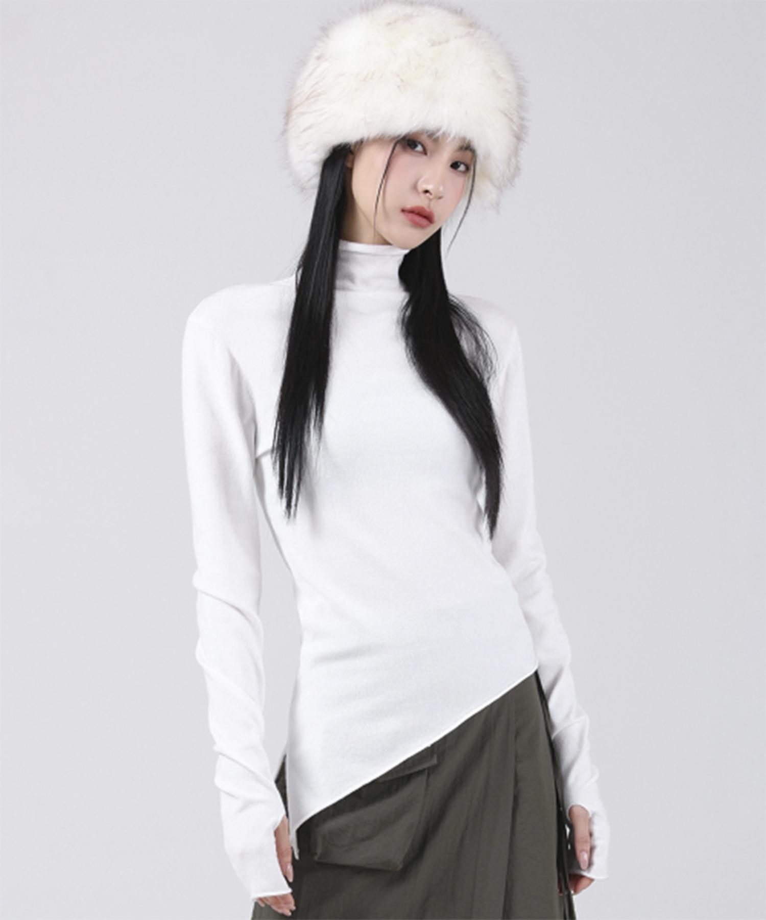Urban Dress Diagonal Turtleneck Knit White White/S