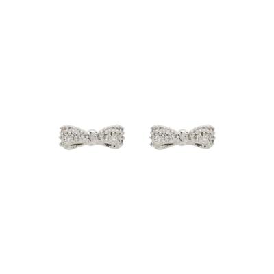 JYDDM 925 Tiny Crystal Ribbon Earrings (S)