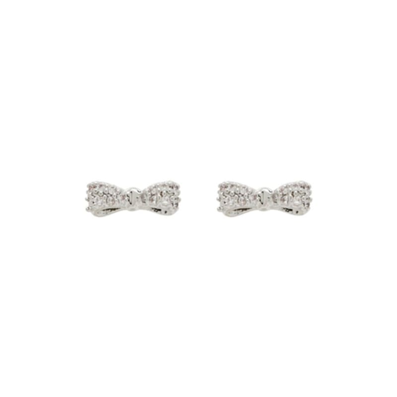 JYDDM 925 Tiny Crystal Ribbon Earrings (S)