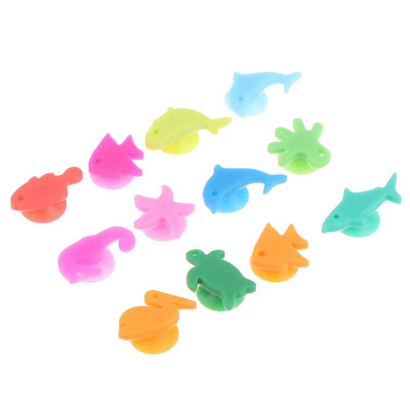 12ks/sada Silikonová značka mořských živočichů na sklenice na víno Identifikátor pohárku na pití