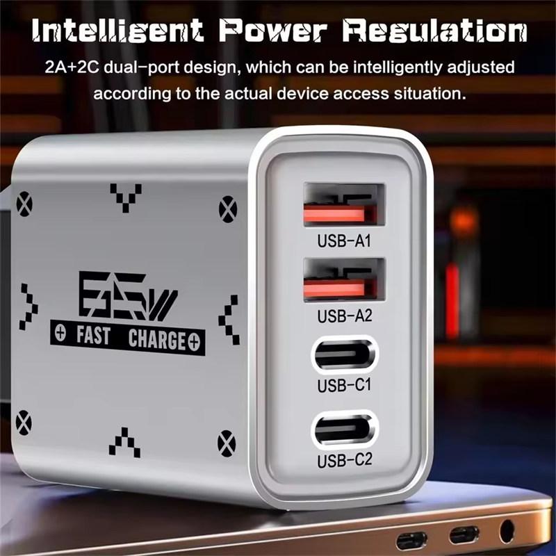65W USB Charger Type C Quick Charge Mobile Phone Charger Fast Charging Travel Adapter For iPhone 15 16 Samsung Xiaomi 15 Huawei
