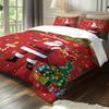 Husă de plapumă din trei piese Lenjerie de pat de Crăciun Față de pernă cu Moș Crăciun Husă de plapumă
