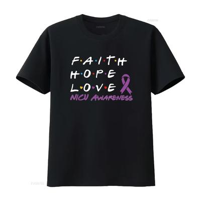 Womens Faith Hope Love Nicu Awareness T Shirt Black 3X Large Vintage Washed Fashion Stylish Designer Clothes Casual Slightly