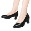 Autumn Black Soft Leather Soft-soled Leather Shoes Comfortable Shoes High Heels Dress Single Shoes